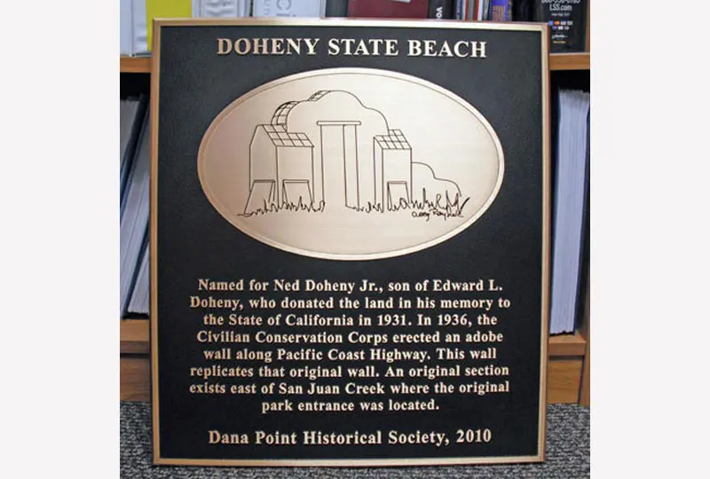 Dohney State Beach Plaque