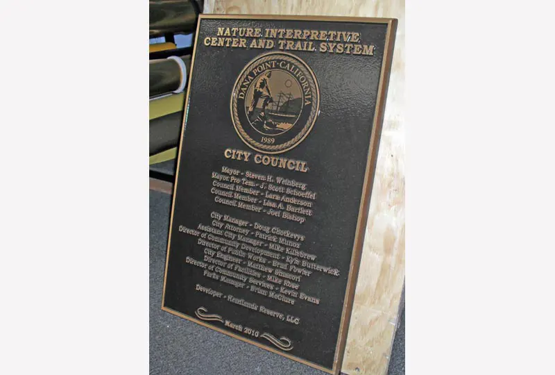 National Interpretive Center and Trail System Plaque