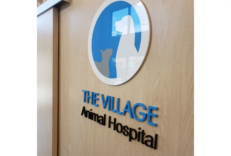 Installed Interior Sign for The Village Animal Hospitals