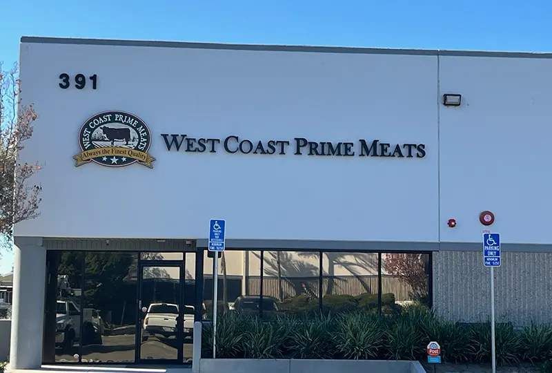 New Building Sign of West Coast Prime Meats Company in Brea