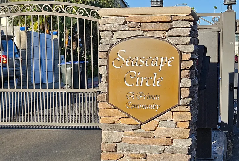 Install Stone Column at Seascape Circle Community Entrance