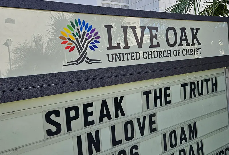 Double Sided Monument Sign in Brea Live Oak Unity Church